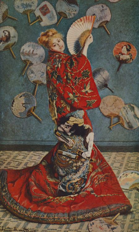 Camile in japanese dress by Claude Monet